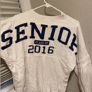 Long sleeve white “senior” shirt